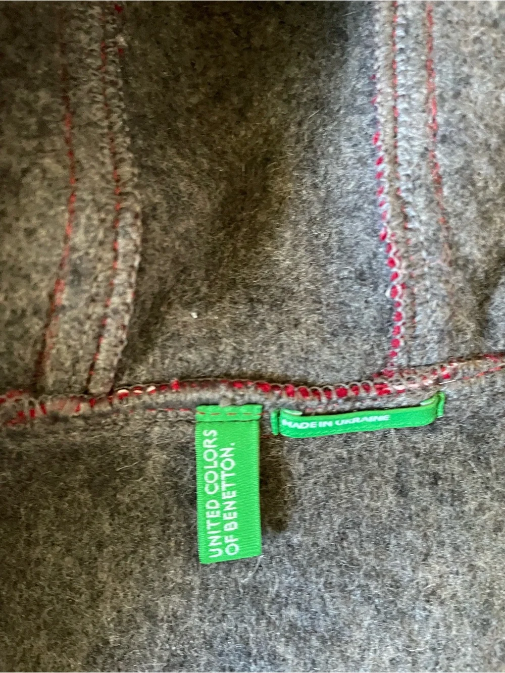 United Colors of Benetton Toddler Wool Duffle Coat Red 2Y